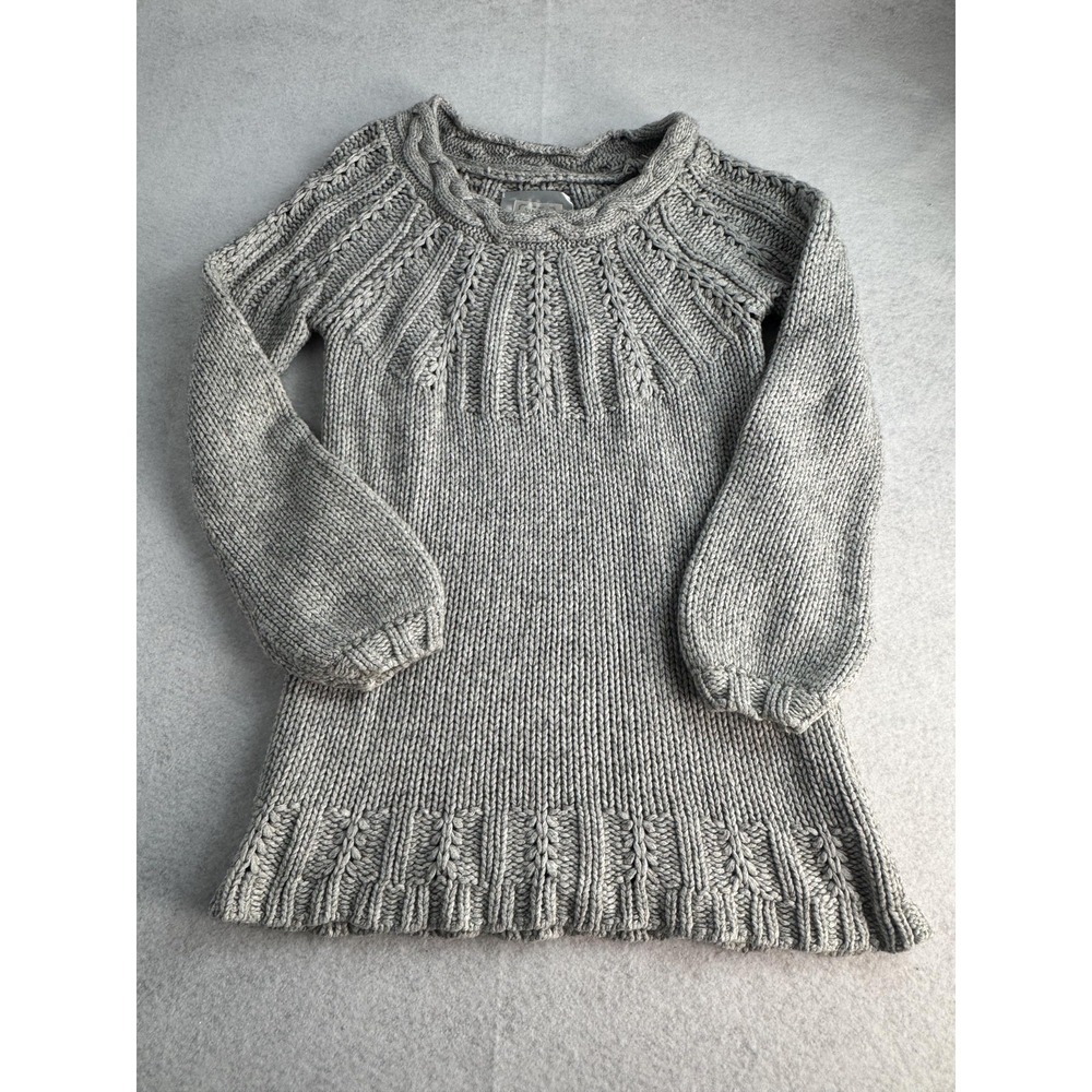 Old Navy Sweater Dress Women‎ Gray Japan Knit Wool Cable Long Sleeve Pullover
